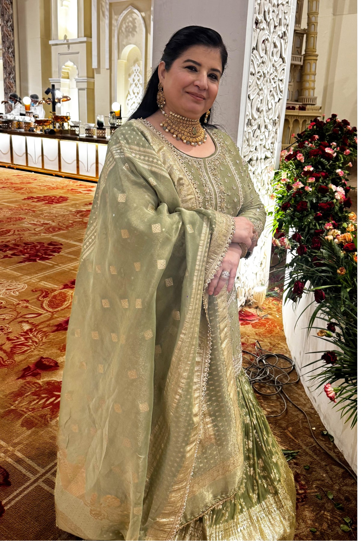 Nirvi Green Hand Embroidered Sharara Set
